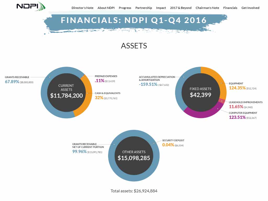  Financial charts on the NDPI Annual Report