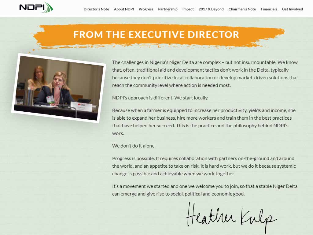 Letter from the director of NDPI