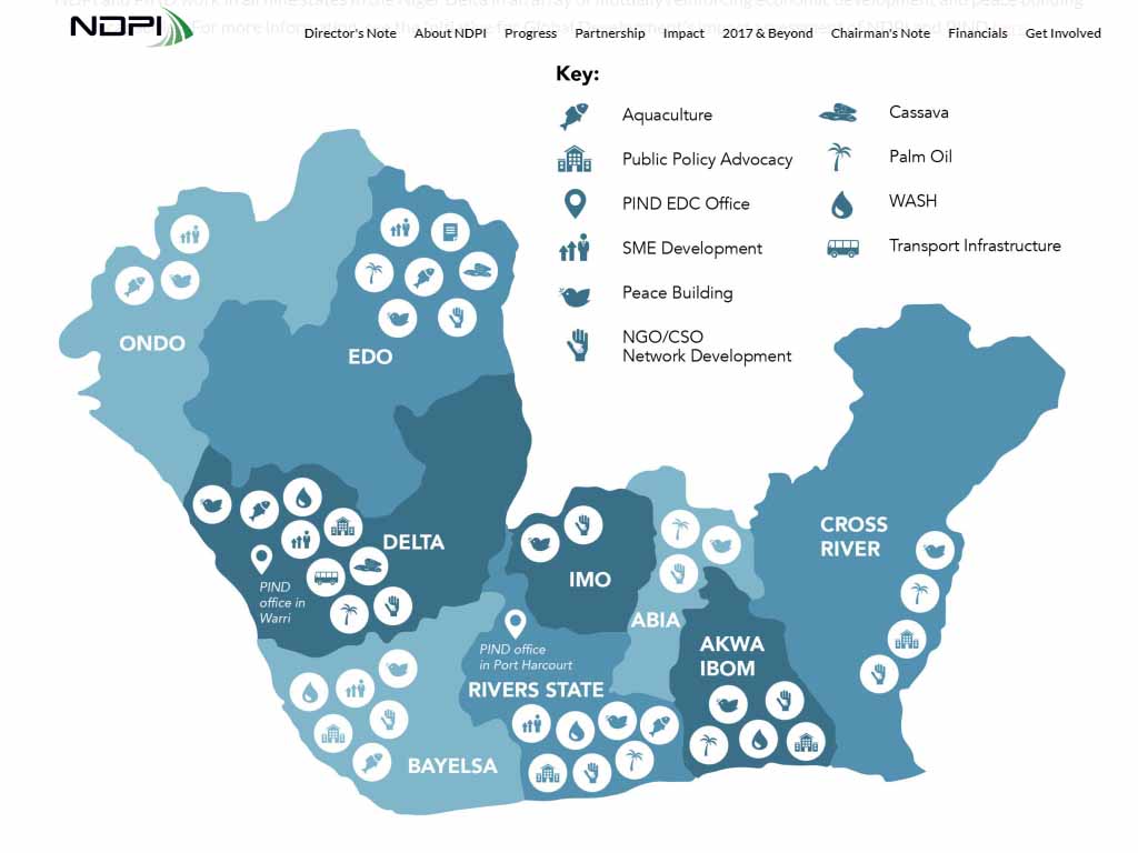 A map graphic on the NDPI annual report